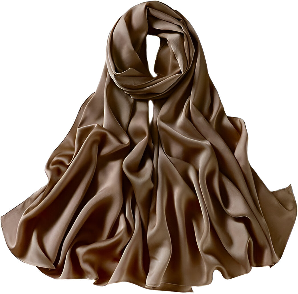 Plain Satin Silk - Chocolate Brown